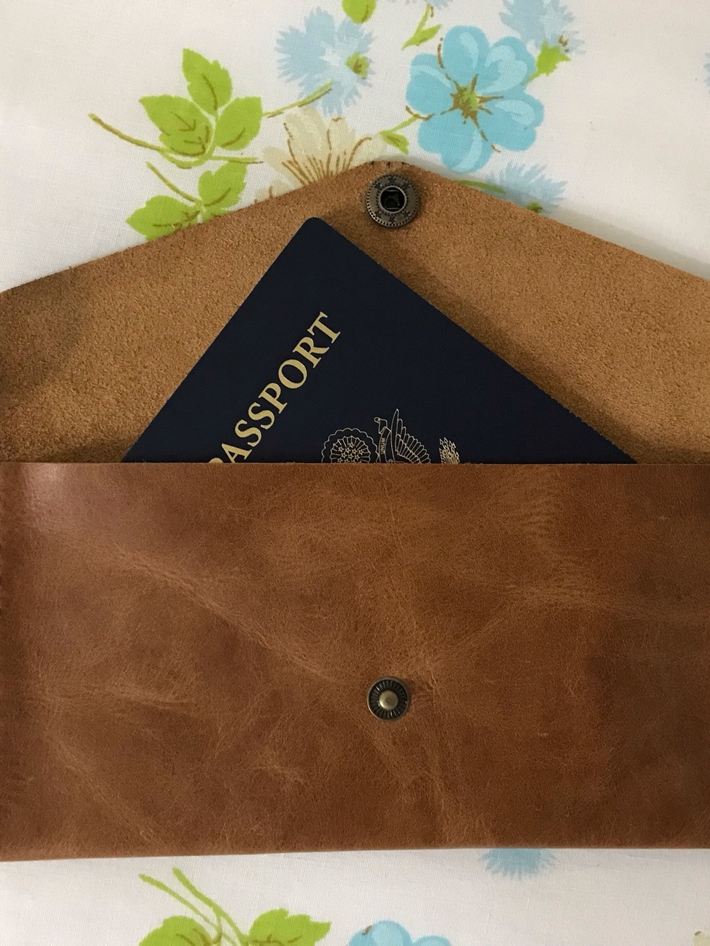 Handmade Genuine Leather Classic Tan Leather Passport Wallet
